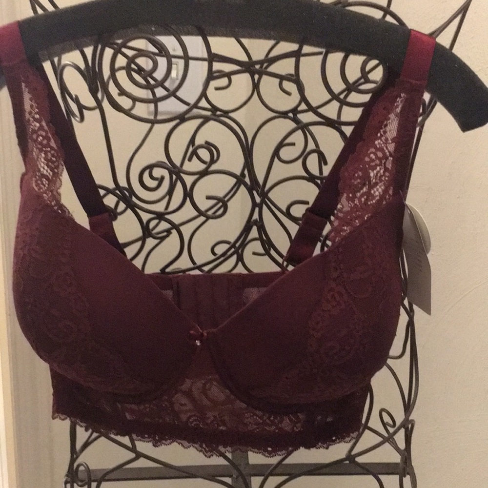 Bra by brand Parfait, sized 38 FF,  burgundy lace